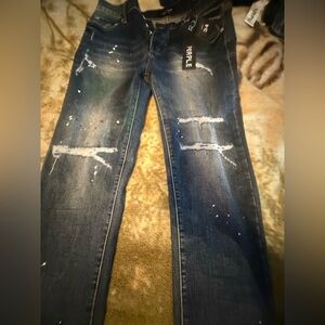 purple jeans fade black